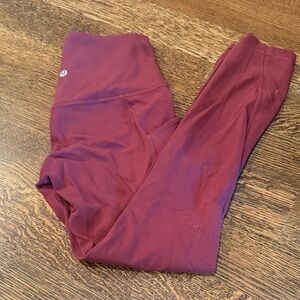 lululemon Woman’s Maroon/Burgundy High-Rise Leggings